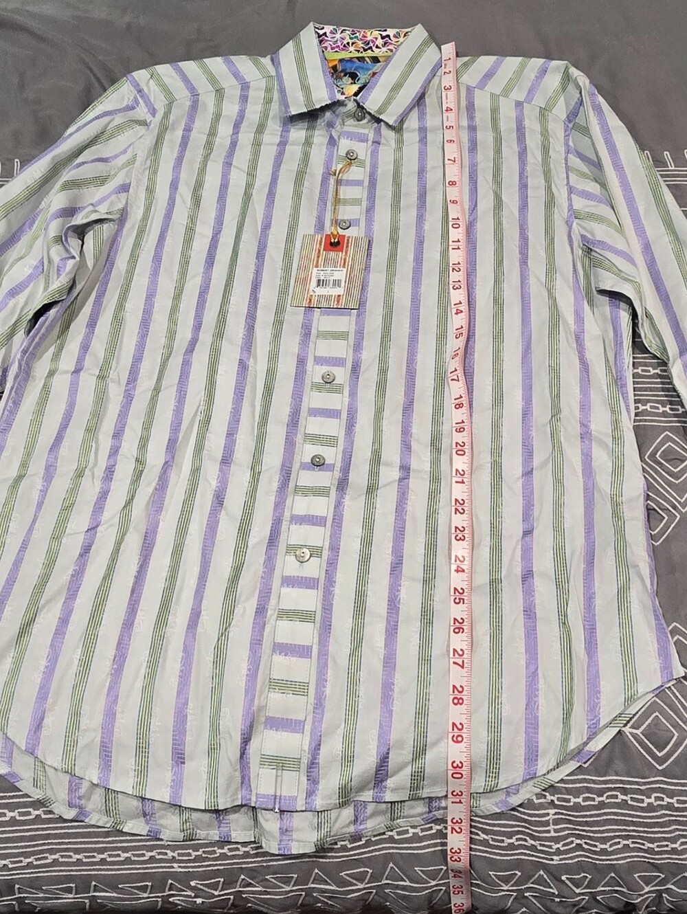 Robert Graham Embroidered Button Down Shirt In Poolside Size Large - Picture 5 of 12